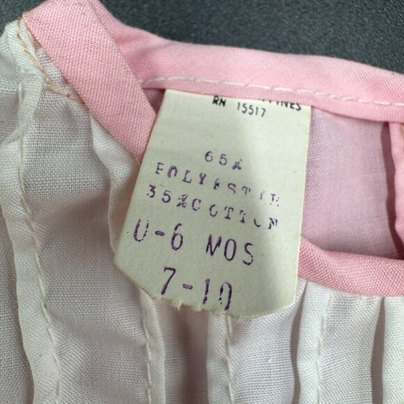 Vtg 70's 80's Baby Girls "Hello World" Pink Dress w/Duck Embroidery 0-6 months - Picture 12 of 14